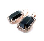 Earrings By Mariana Woman Dazzling Jet Black and Clear Swarovski Crystals - Image 2