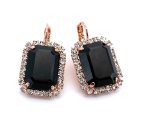 Earrings By Mariana Woman Dazzling Jet Black and Clear Swarovski Crystals