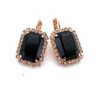 Earrings By Mariana Woman Luxurious Jet Black and Peach Swarovski Crystals