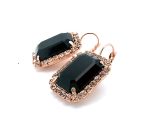 Earrings By Mariana Woman Luxurious Jet Black and Peach Swarovski Crystals - Image 2