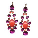 Mariana Earrings Alluring Fuchsia, Coral, & Hyacinth Austrian Crystals Lady Marmalade Songbook Coll. - Image 2