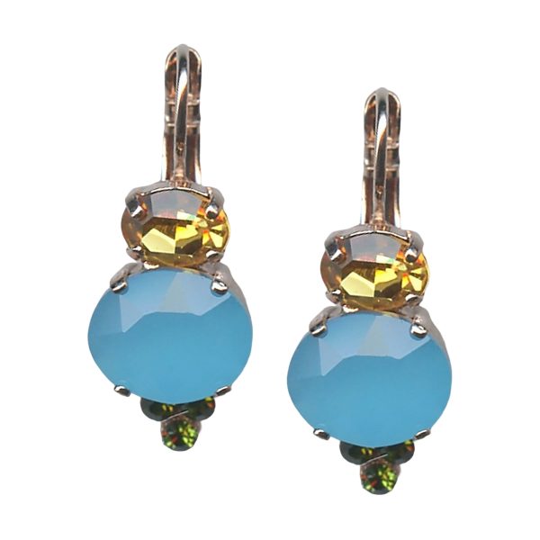 Mariana Earrings Glamorous Blue Opal, Jonquil, & Peridot Austrian Crystals Kokomo Songbook Coll.