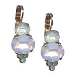 Mariana Earrings Lovely Pink, White & Pacific Opal Austrian Crystals Pina Colada Cocktail Hour Coll. - Image 3