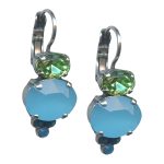 Mariana Earrings Precious Blue Opal, Peridot & Caribbean Blue Opal Austrian Crystals Caprioska Cocktail Hour Coll.