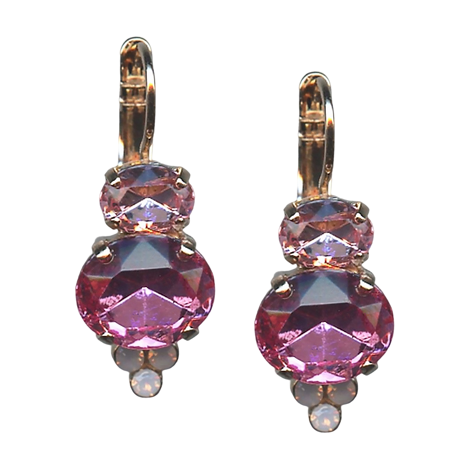 E-1413-3-2230-RG6(1) Earrings By Mariana Adorable Lt Rose and Rose Opal Swarovski Crystals - Image 1