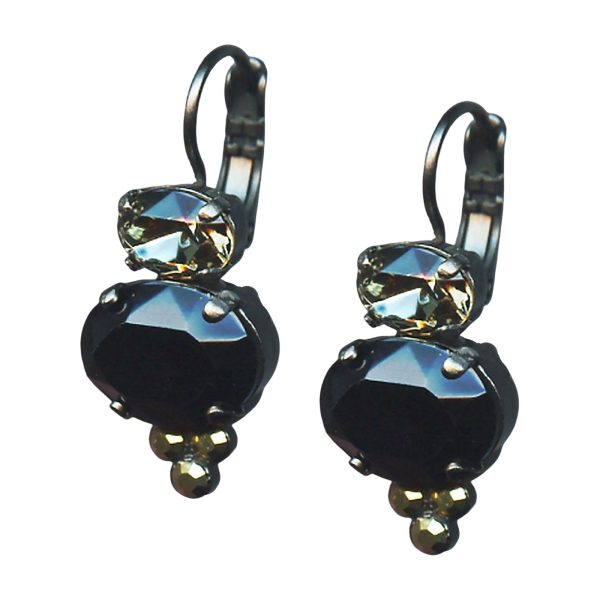 Mariana Earrings Fab Jet Black, Silver Night, and Aurum Austrian Crystals Courage Inspiration Coll.
