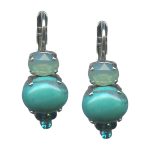 Mariana Earrings Chic Howlite Chinese Turq Mineral, Chrysolite Opal, & Teal Austrian Crystals My Treasures Coll.