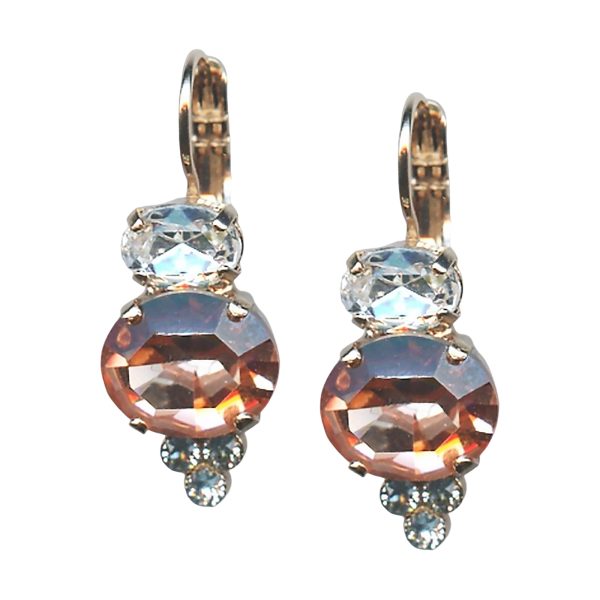 Earrings By Mariana Woman Glamorous Moonlight and Lt Amber Swarovski Crystals
