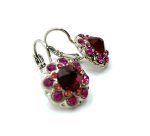 Mariana Earrings Stunning Floral Fuchsia, Padparadscha, & Siam Austrian Crystals Sorbet Delight Winter 2021 Coll. - Image 3