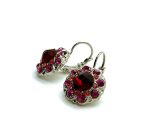 Mariana Earrings Stunning Floral Fuchsia, Padparadscha, & Siam Austrian Crystals Sorbet Delight Winter 2021 Coll. - Image 2