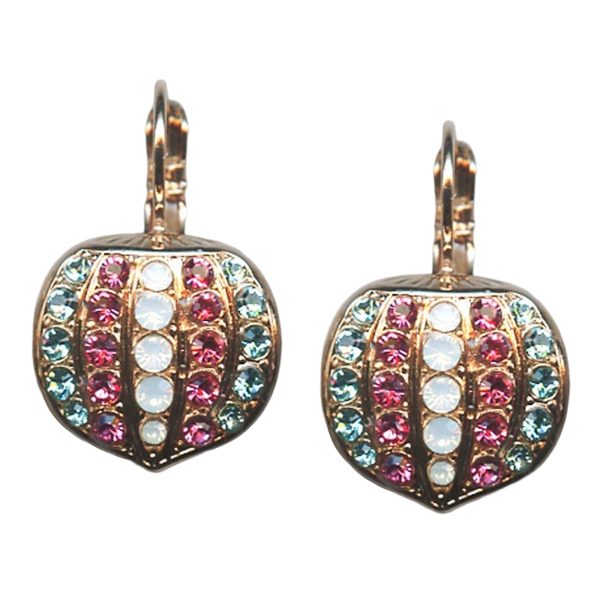 Mariana Earrings Acorn Shaped Aquamarine, White Opal, & Lt Rose Austrian Crystals Margarita Cocktail Hour Coll.