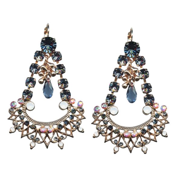 Mariana Earrings Gorgeous Montana Blue, White Opal, & AB Austrian Crystals Mood Indigo Songbook Coll.