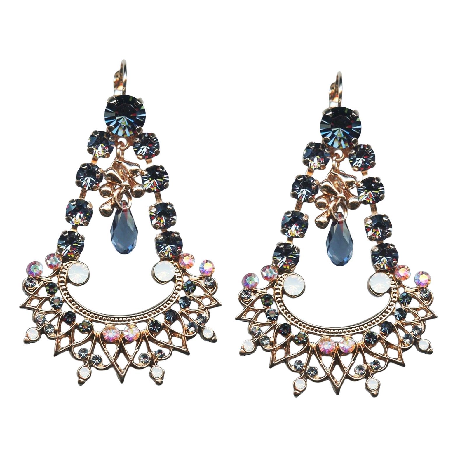 E-1422-1-1069-RG6(1) Mariana Earrings Gorgeous Montana Blue, White Opal, & AB Austrian Crystals Mood Indigo Songbook Coll. - Image 1