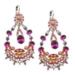 Mariana Earrings Exquisite Fuchsia, Hyacinth, Coral, & AB Austrian Crystals Lady Marmalade Songbook Coll. - Image 2