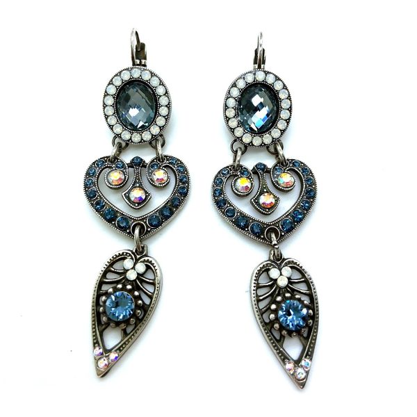 Earrings By Mariana Woman Drop Montana Blue and Opal Swarovski Crystals