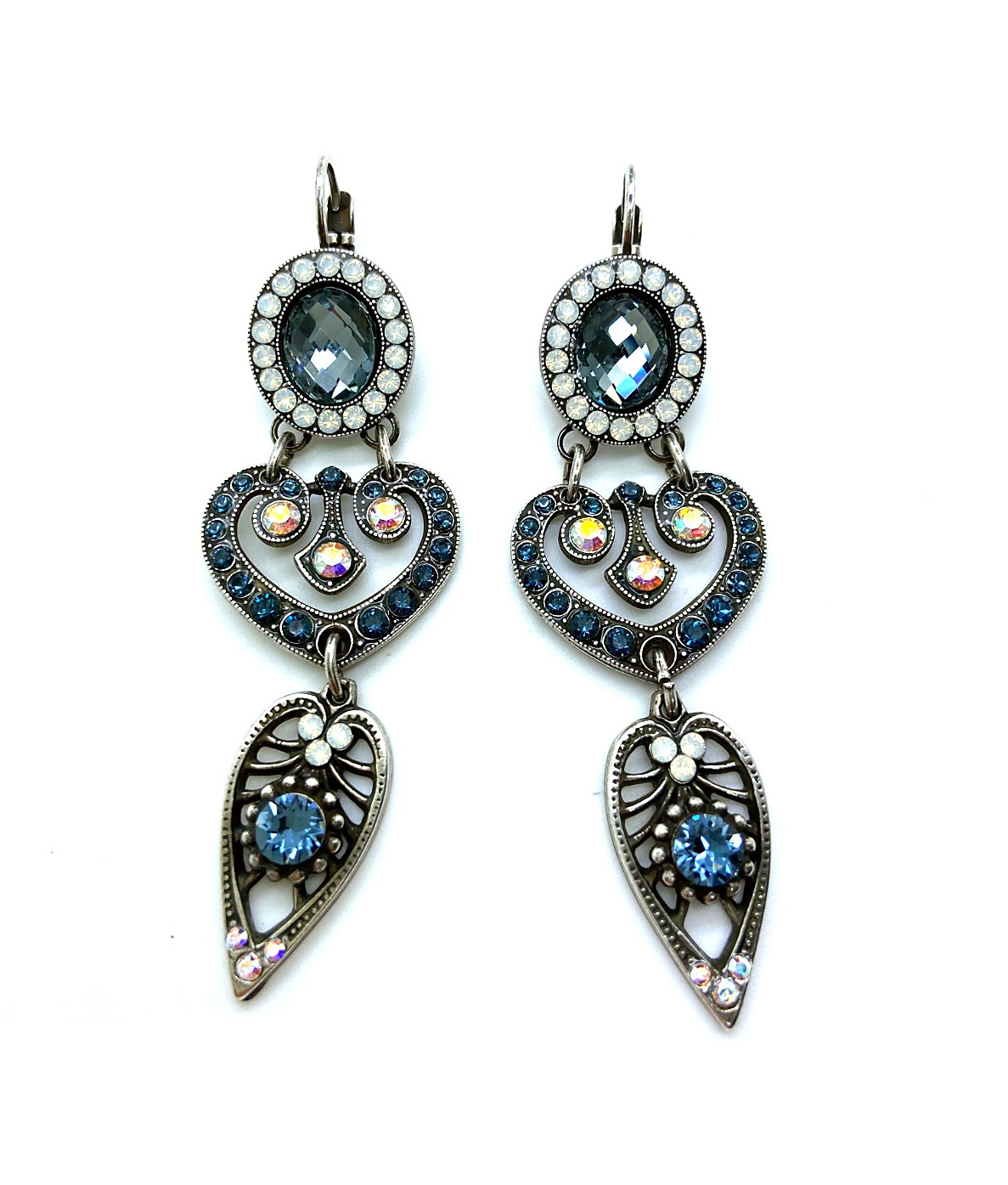 E-1423-1-1069-SP6 (1) Earrings By Mariana Woman Drop Montana Blue and Opal Swarovski Crystals - Image 1