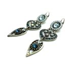 Earrings By Mariana Woman Drop Montana Blue and Opal Swarovski Crystals - Image 3