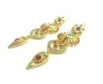 Mariana Earrings Dangling Fuchsia, Peridot, Topaz, Jonquil, Tanzanite & Cyclamen Austrian Crystals Cuba Caribbean Life Coll. - Image 3