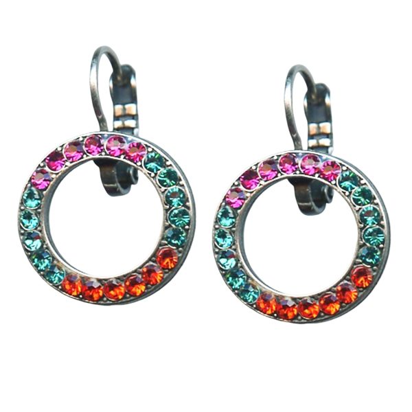 Mariana Earrings Gorgeous Fuchsia, Blue Zircon, & Sun Austrian Crystals Masai Africa Coll.