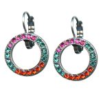 Mariana Earrings Gorgeous Fuchsia, Blue Zircon, & Sun Austrian Crystals Masai Africa Coll. - Image 3