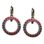 Mariana Earrings Sophisticated Ruby, Purple Velvet, & Fuchsia Austrian Crystals Xenia Odyssey Coll. - Image 3