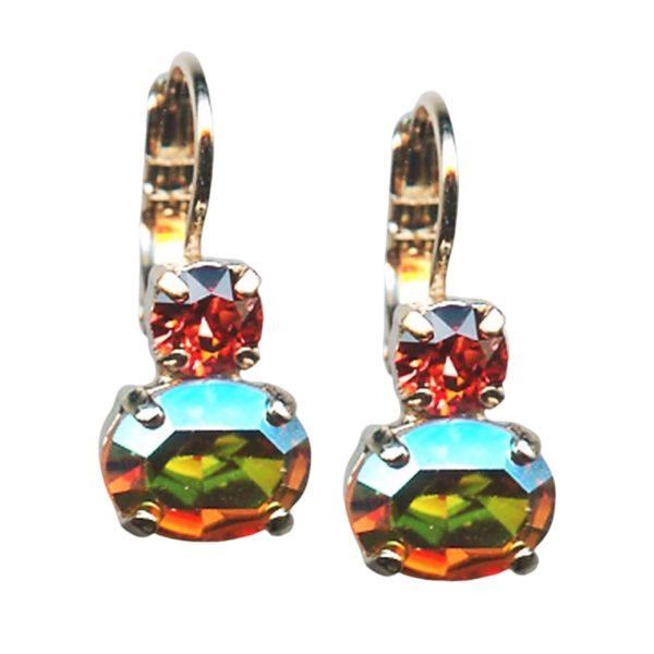 Earrings By Mariana Woman Shimmering Topaz AB and Padparadscha Swarovski Crystals