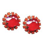Earrings By Mariana Woman Stunning Royal Red and Coral Swarovski Crystals