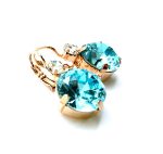 Mariana Earrings Beautiful Round Shape Clear & Light Blue Austrian Crystals My Treasures Coll. Rose Gold - Image 3