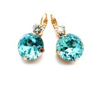 Mariana Earrings Beautiful Round Shape Clear & Light Blue Austrian Crystals My Treasures Coll. Rose Gold