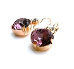 Mariana Earrings Round Light Amethyst & Clear Austrian Crystal My Treasures Coll. RG - Image 3