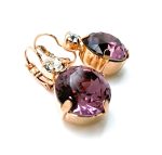 Mariana Earrings Round Light Amethyst & Clear Austrian Crystal My Treasures Coll. RG - Image 2