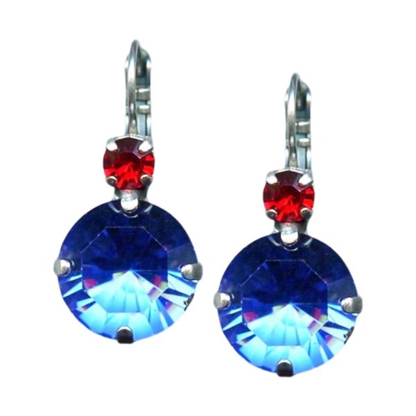 Mariana Earrings Alluring Bermuda Blue & Siam Austrian Crystals My Treasures Coll.