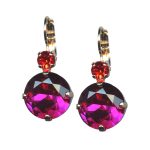 Mariana Earrings Adorable Fuchsia & Hyacinth Austrian Crystals Lady Marmalade Songbook Coll.