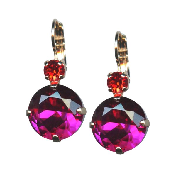 Mariana Earrings Adorable Fuchsia & Hyacinth Austrian Crystals Lady Marmalade Songbook Coll.