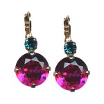 Mariana Earrings Glam Fuchsia & Blue Zircon Austrian Crystals Masai Africa Coll. - Image 2