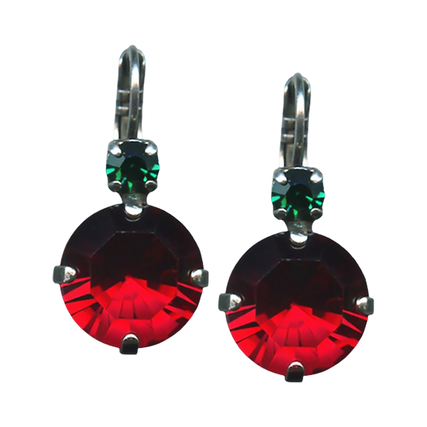 Mariana Earrings Stunning Siam & Emerald Austrian Crystals My Treasures Coll.