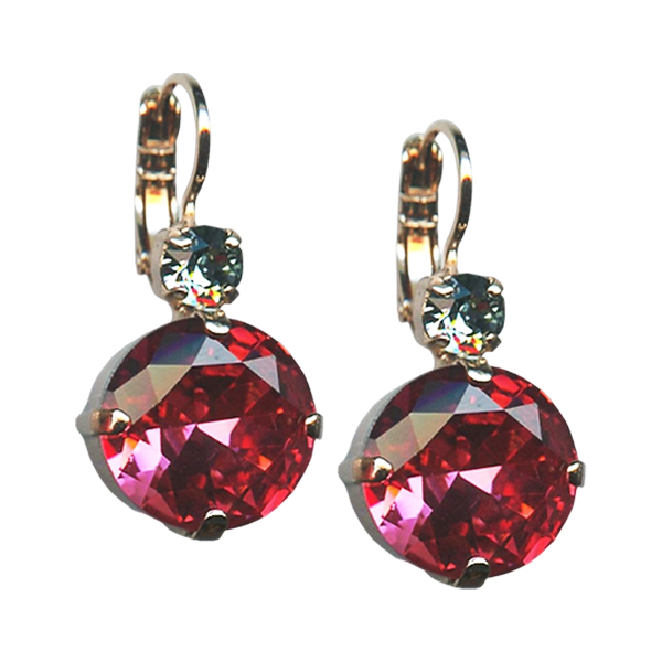 Mariana Earrings Exquisite Rose & Indian Sapphire Austrian Crystals My Treasures Coll.