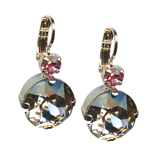 Mariana Earrings Classy Vintage Rose & Lt Rose Austrian Crystals My Treasures Coll.