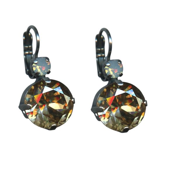 Mariana Earrings Alluring Golden Shadow & White Opal Austrian Crystals My Treasures Coll.