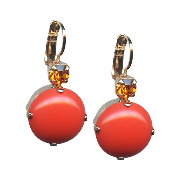 Mariana Earrings Timeless Coral & Sun Austrian Crystals My Treasures Coll.