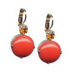 Mariana Earrings Timeless Coral & Sun Austrian Crystals My Treasures Coll. - Image 3