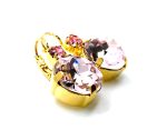 Earrings By Mariana Woman Charming Vintage Rose and Lt Rose Swarovski Crystals -YG - Image 2