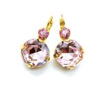 Earrings By Mariana Woman Charming Vintage Rose and Lt Rose Swarovski Crystals -YG