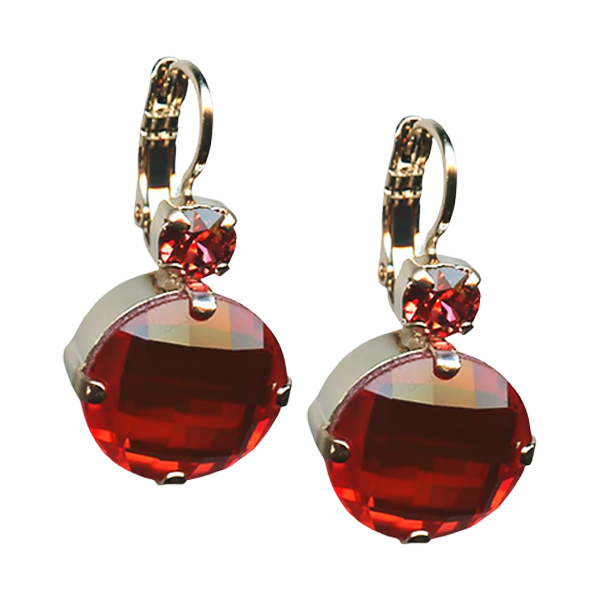 Mariana Earrings Sophisticated Hyacinth & Padparadscha Austrian Crystals My Treasures Coll.
