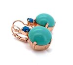 Mariana Earrings Simply Elegant Turq Mineral & Caribbean Blue Opal Austrian Crystals Zambezi Africa Coll. - Image 3