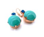 Mariana Earrings Simply Elegant Turq Mineral & Caribbean Blue Opal Austrian Crystals Zambezi Africa Coll. - Image 2