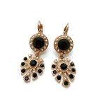 Earrings By Mariana My Treasures Coll. Elegant Pearl & Jet Black Swarovski Crystals
