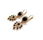 Earrings By Mariana My Treasures Coll. Elegant Pearl & Jet Black Swarovski Crystals - Image 2