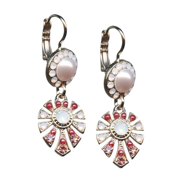 Mariana Earrings Elegant Powder Rose, Mulberry Pink, Rose Opal, & Lt Rose Austrian Crystals Antigua Caribbean Life Coll.
