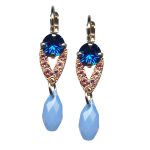 Mariana Earrings Fab Capri Blue, Lt Rose, & Air Blue Opal Austrian Crystals Kiss From A Rose Songbook Coll.